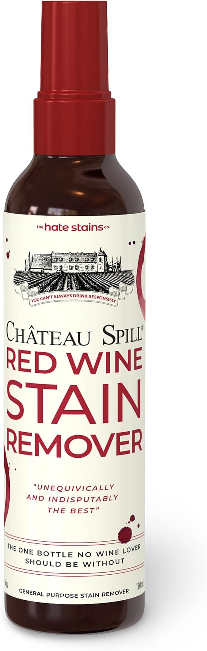 CHATEAU SPILL Red Wine Stain Remover for Clothes – 4oz Safe Stain Remover Spray for Stubborn St... | Amazon (US)