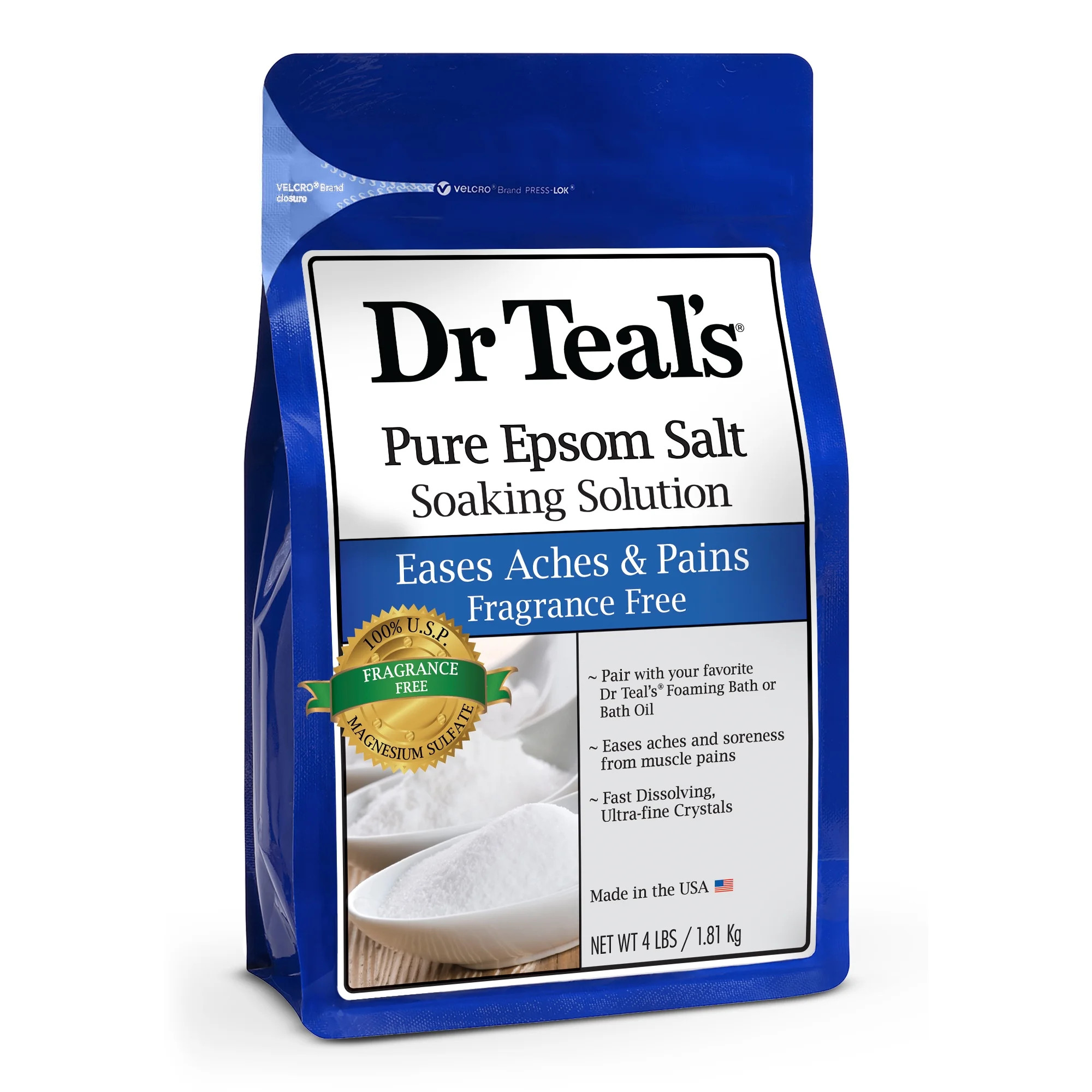 Dr Teal's Pure Epsom Salt Soak, Fragrance Free, 4 lbs - Walmart.com | Walmart (US)