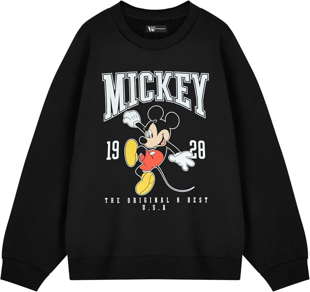 Disney Mickey Mouse Womens Black Sweatshirt | Original 1928 Graphic Crew Neck Long Sleeve | Casua... | Amazon (UK)