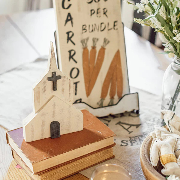 Wooden Block Church - Decor Steals | Decor Steals