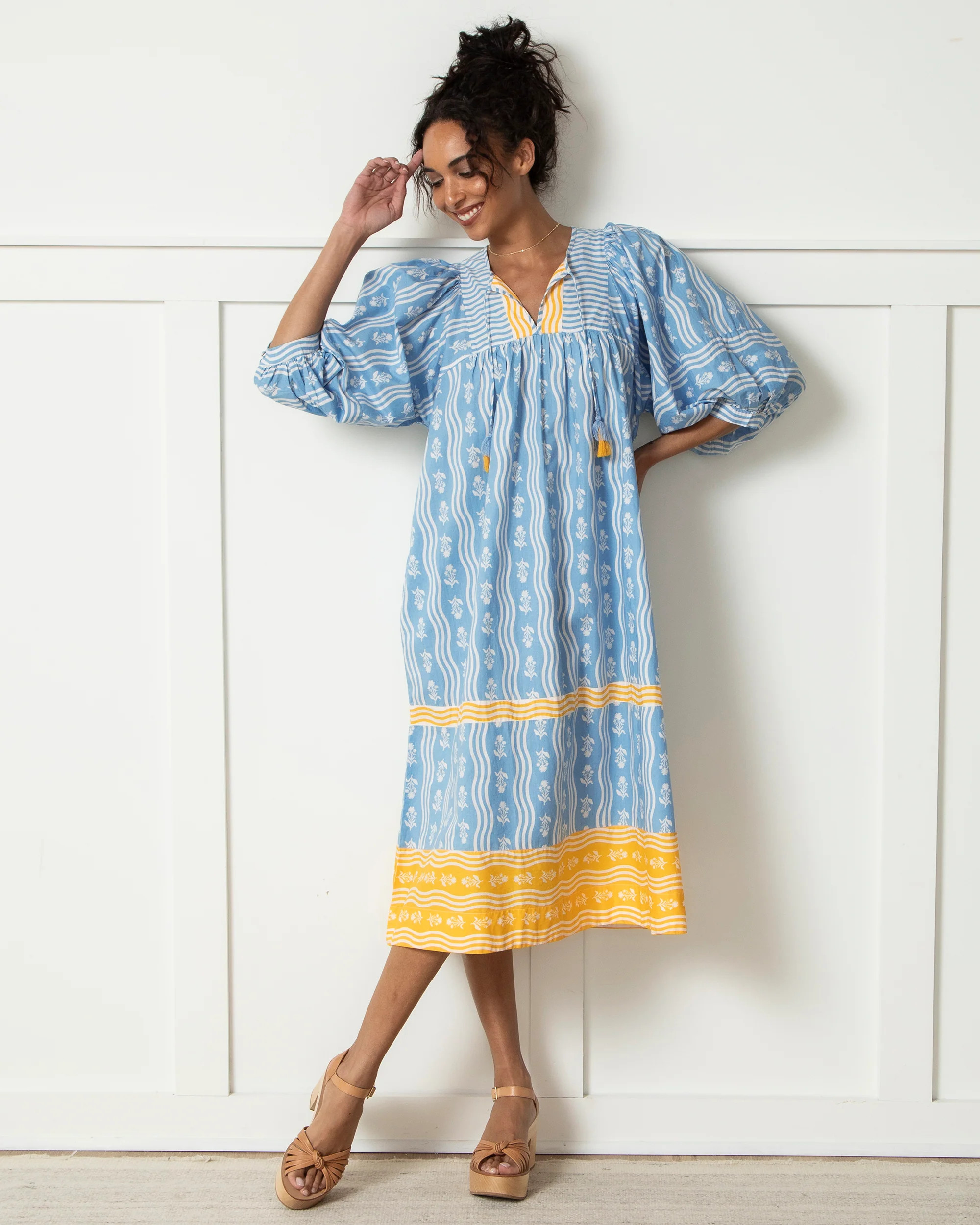 Printfresh + Lars Trimmed &amp; Pruned - Flower Charmer Midi - Soft Denim | Printfresh