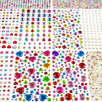 Etokfoks 3000 pcs Gem Stickers Self Adhesive Rhinestones for Crafts Scrapbooking Face Nail Hair Jewelry Festival Accessories | Target