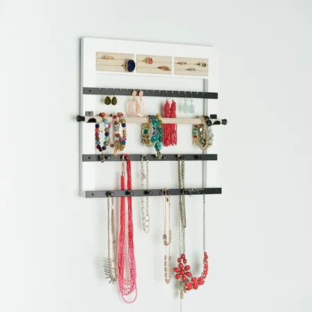 Wall Hanging White Jewelry Storage Rack | Walmart (US)