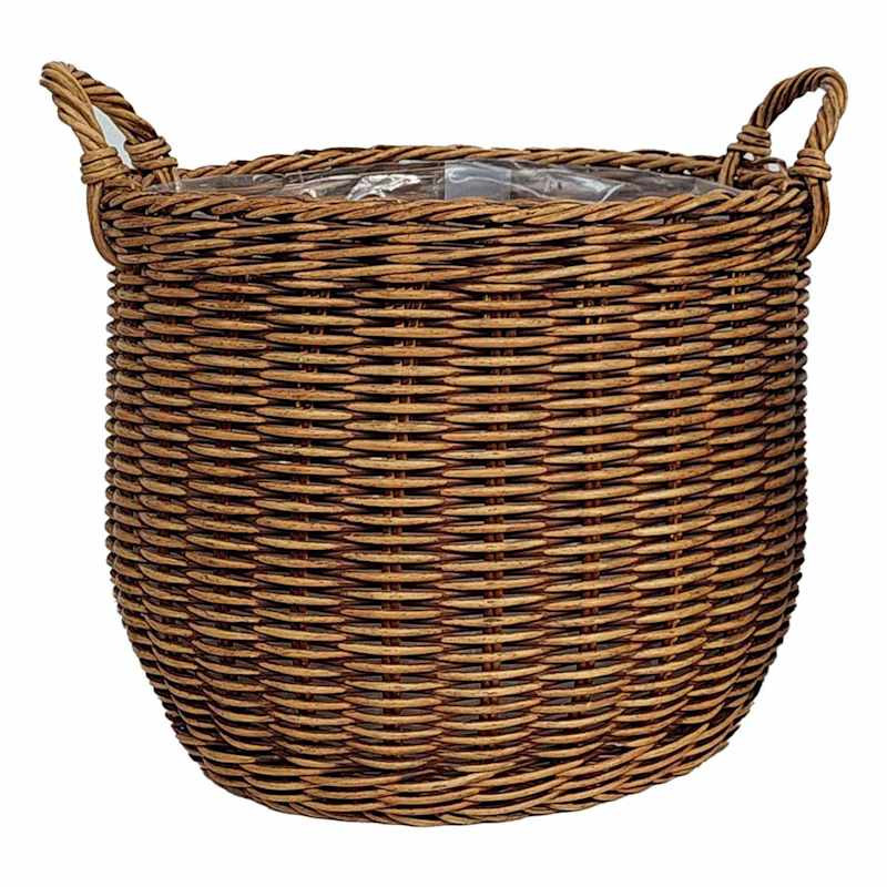 Haven Polyrattan Lined Basket Outdoor Planter, Large | At Home