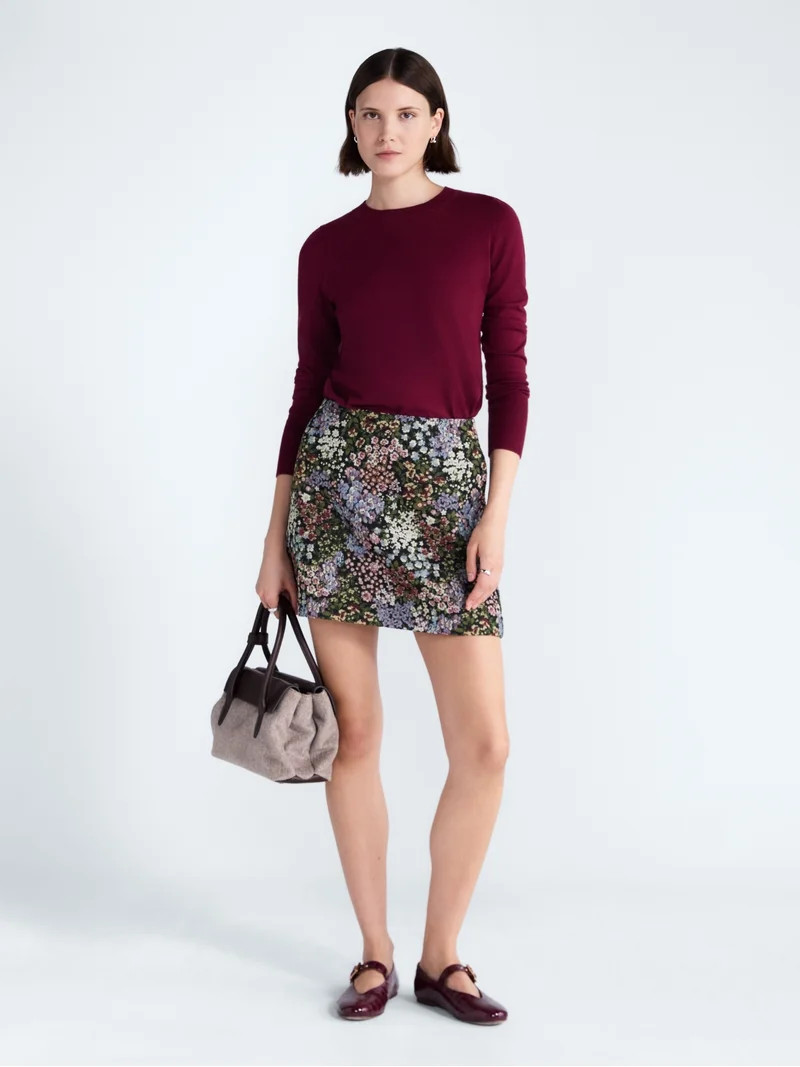Free Assembly Women's and Women's Plus High-Rise Jacquard Mini Skirt, Sizes 0-28W | Walmart (US)