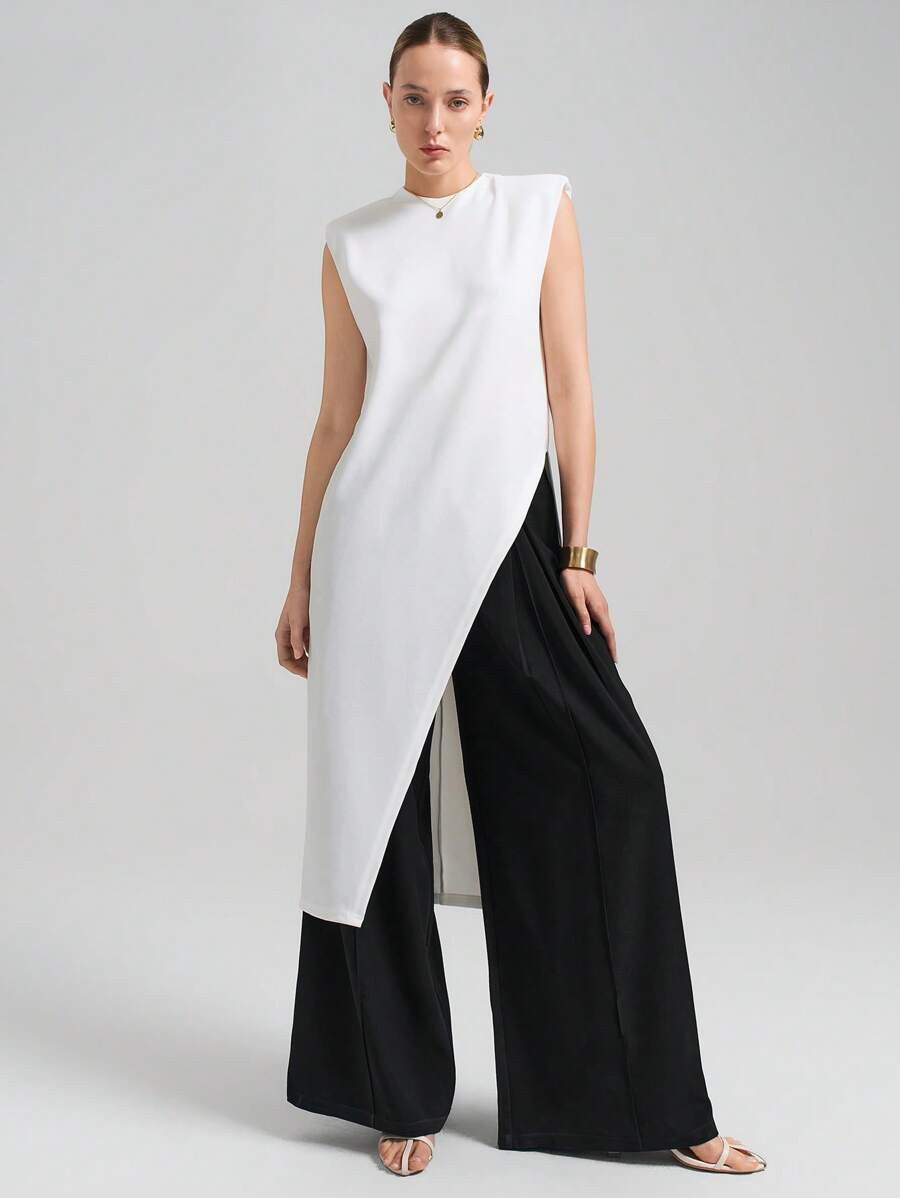 Ontre 2026 Women's Colorblock Sleeveless Jumpsuit, Minimalist Business Casual Style For Women, AL... | SHEIN