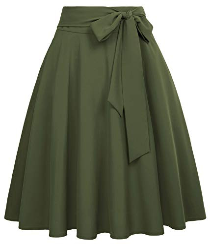 Belle Poque Women High Waisted A Line Skirt with Pockets | Amazon (US)