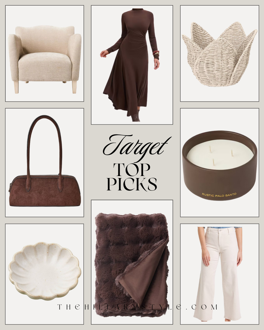 Target Top Picks 
These all feel warm, elevated, and so timeless 🤍 From cozy textures to rich neutrals, these are the kinds of pieces that instantly make your home and wardrobe feel more pulled together without overthinking it.
#ltkfinds #ltktarget #ltkfurniture #ltkhome #ltkfashion #targetfinds #targetstyle #neutralstyle #elevatedbasics #affordableluxury #thehillarystyle 

 #LTKootd #LTKHome