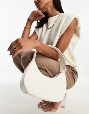 Bolso de hombro blanco hueso con diseño entretejido de ASOS DESIGN | ASOS (Global)