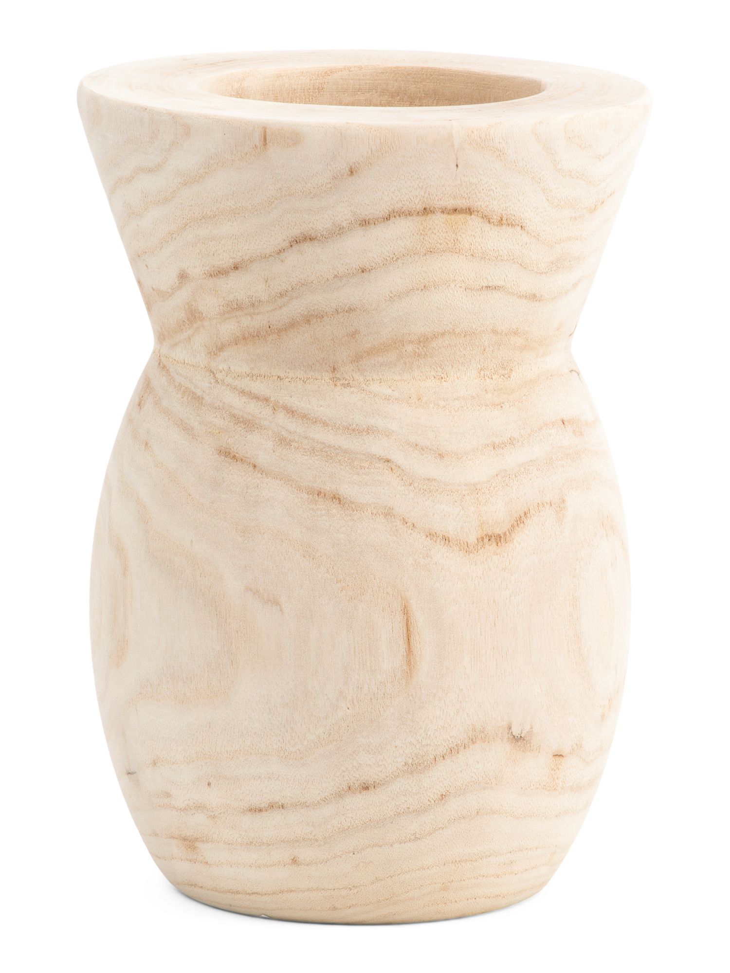 10in Natural Wood Vase | TJ Maxx