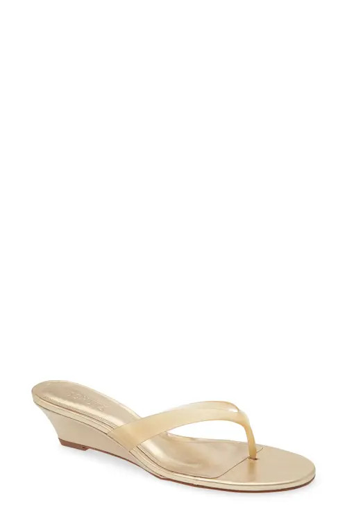 Schutz Roslyn Wedge Sandal in Platina Translucido at Nordstrom, Size 5.5 | Nordstrom