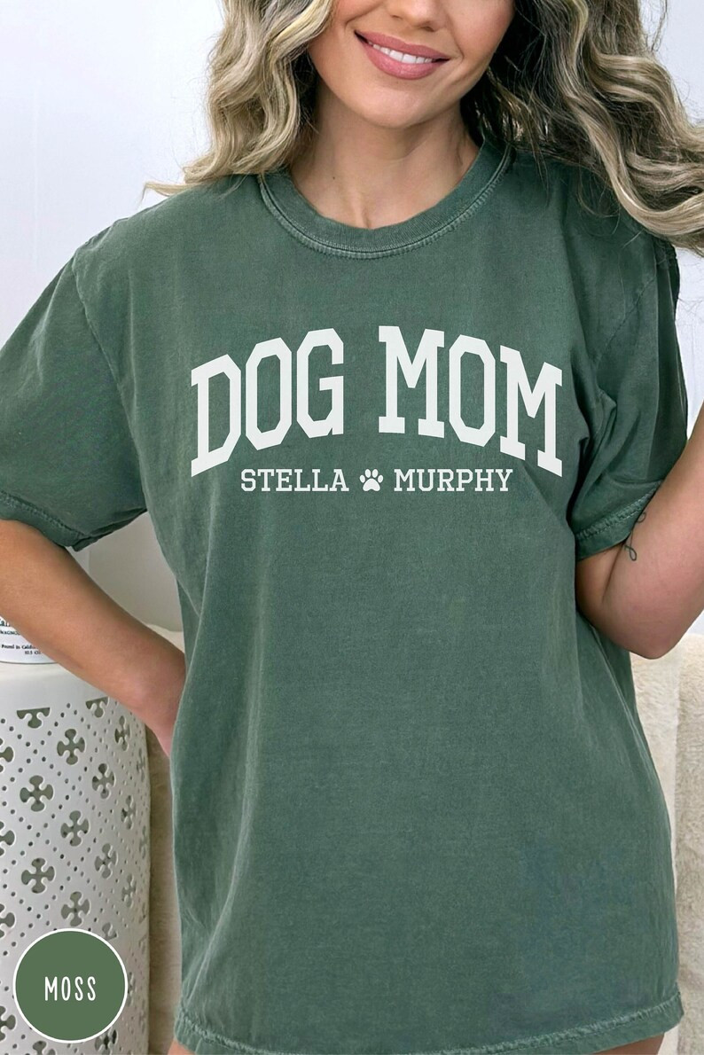 Custom Dog Mom Shirt, Dog Mom Comfort Colors Shirt, Dog Mom Gifts, Dog Mama Shirt, Personalized P... | Etsy (US)