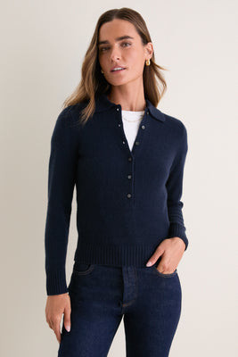 Navy Alice Cashmere Polo | Tuckernuck (US)