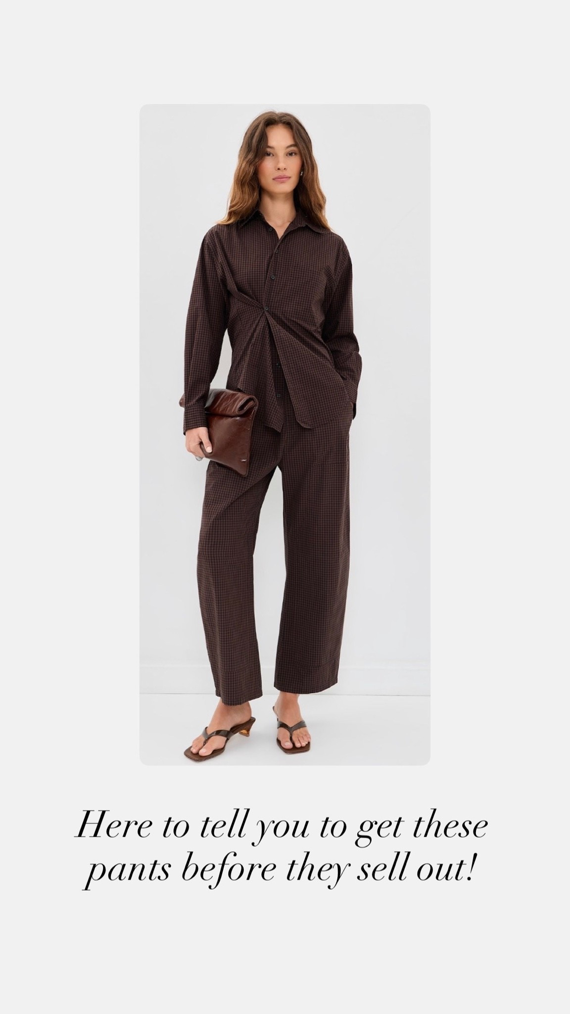 Chocolate brown pants are heavily trending this coming season and all my top selects keep  — daily edit cover from Found by Em
