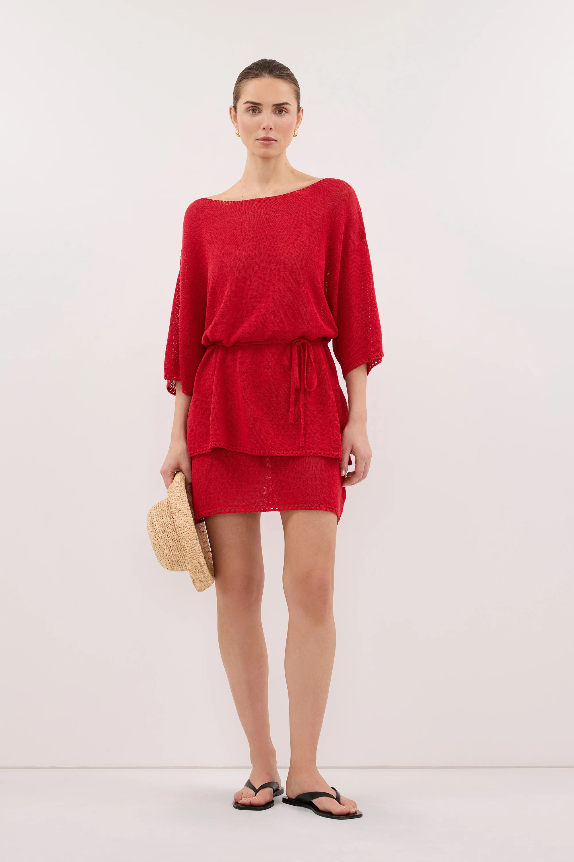 TARI RED BOAT NECK TEE | DISSH