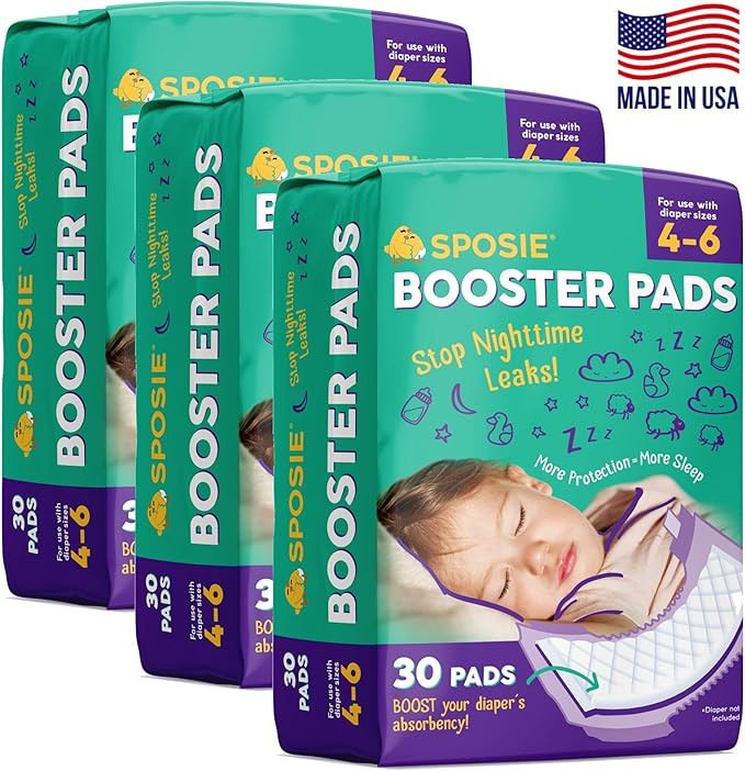 Sposie Booster Pads Diaper Doubler, 90 Count, 3 Packs of 30 Pads, No Adhesive for Easy reposition... | Amazon (US)