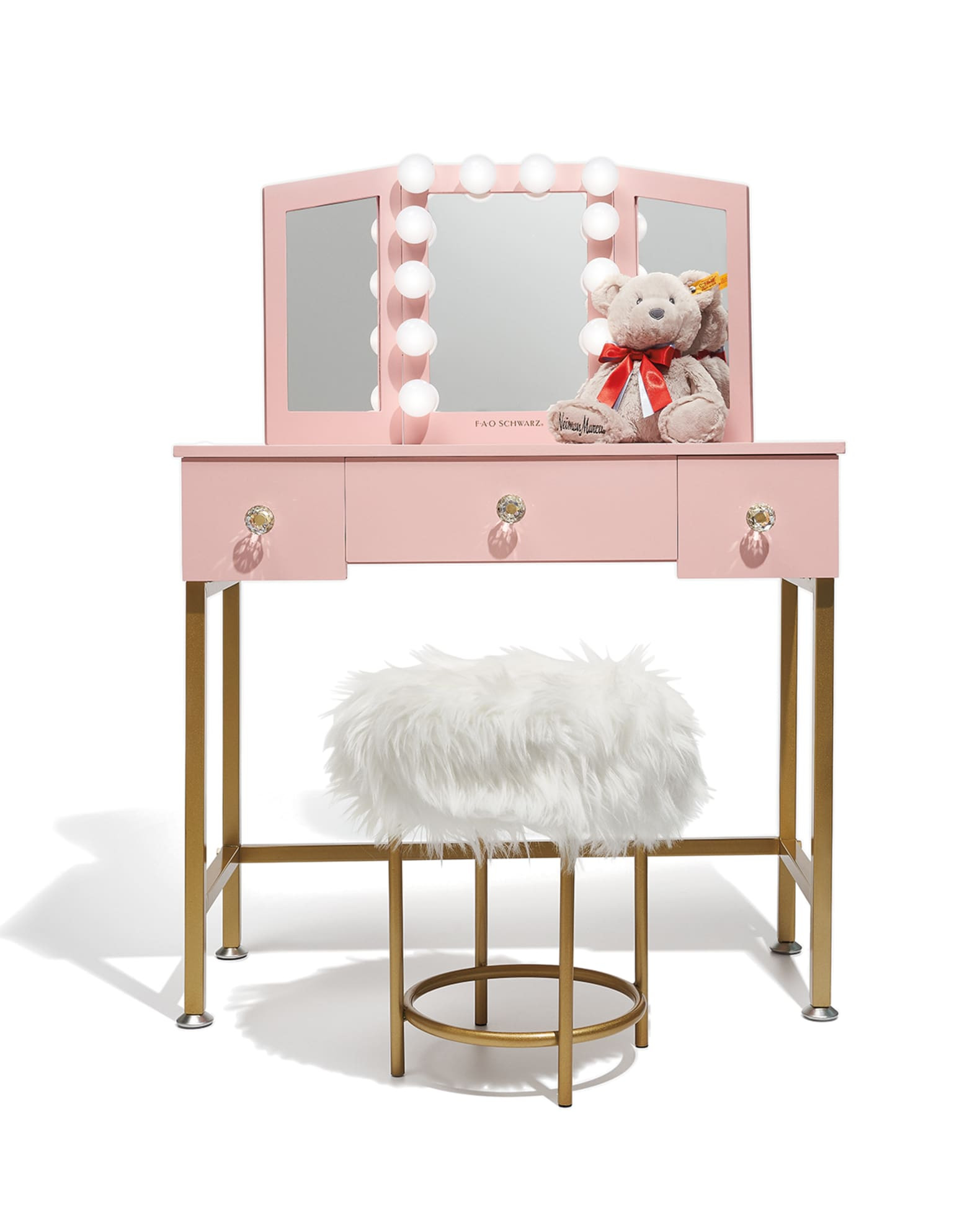 Teamson X FAO Schwarz Kid's Glam Vanity and Stool | Neiman Marcus
