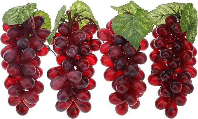 Artificial Grapes Fake Plastic Fruit Dark Red Grapes String Model Decoration Wedding Party Garden... | Amazon (US)