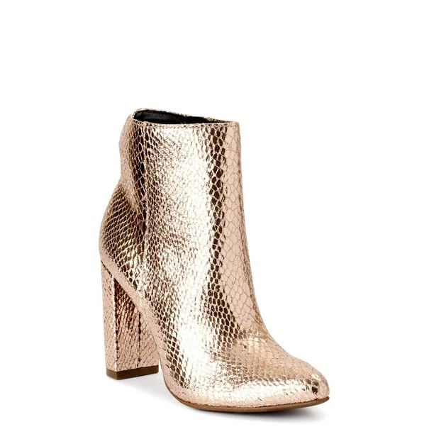 Scoop Women's Sarah High Heeled Metallic Bootie | Walmart (US)