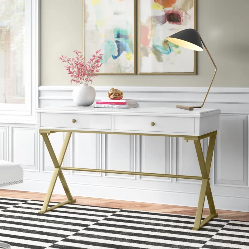 Colston Desk Colston Gold Frame Desk | Wayfair North America