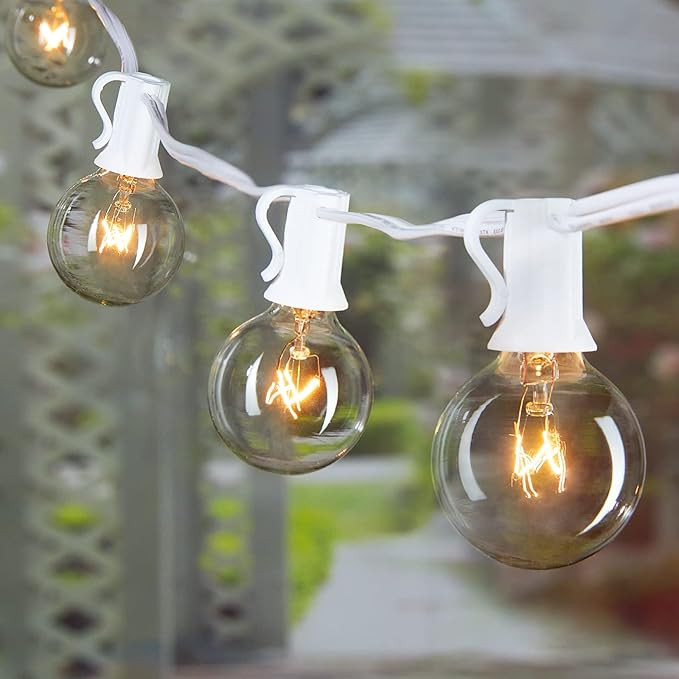 Outdoor String Light 25Feet G40 Globe Patio Lights with 27 Edison Glass Bulbs(2 Spare), Waterproo... | Amazon (US)