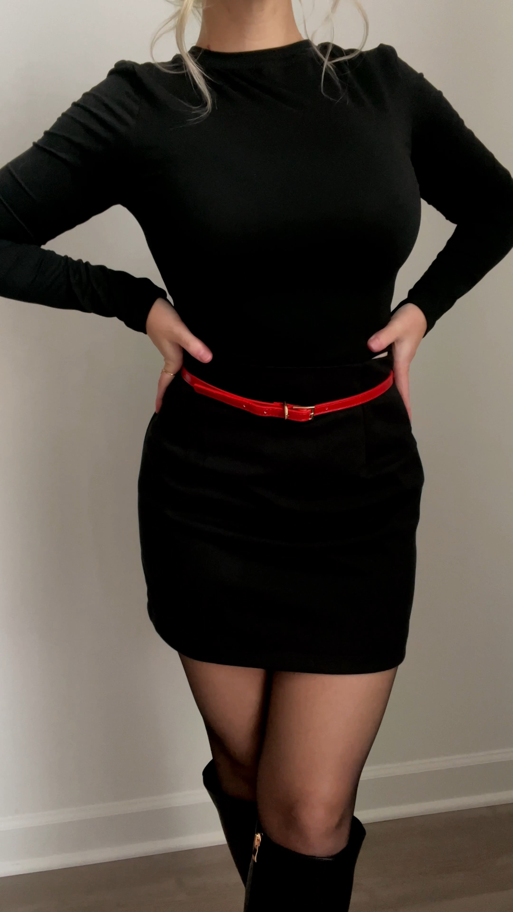 Little black outfit featuring my favorite new knee high boots. Red belt thrifted 🫶🏻 #falloutfits #autumnoutfits #falloutfitinspo

#LTKFindsUnder50 #LTKSaleAlert #LTKStyleTip