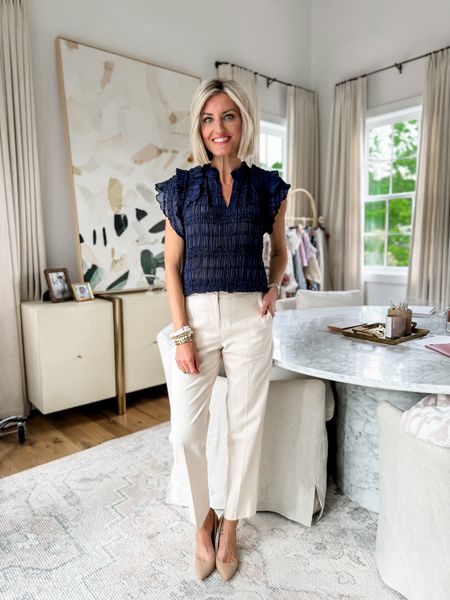 Love this workwear look! Wearing XS/0! My top is from Anthropologie - use my code LOVERLY20 for 20% off this week when you spend $100 (some exclusions apply)!

Loverly Grey, summer workwear, workwear finds 

#LTKSaleAlert #LTKWorkwear