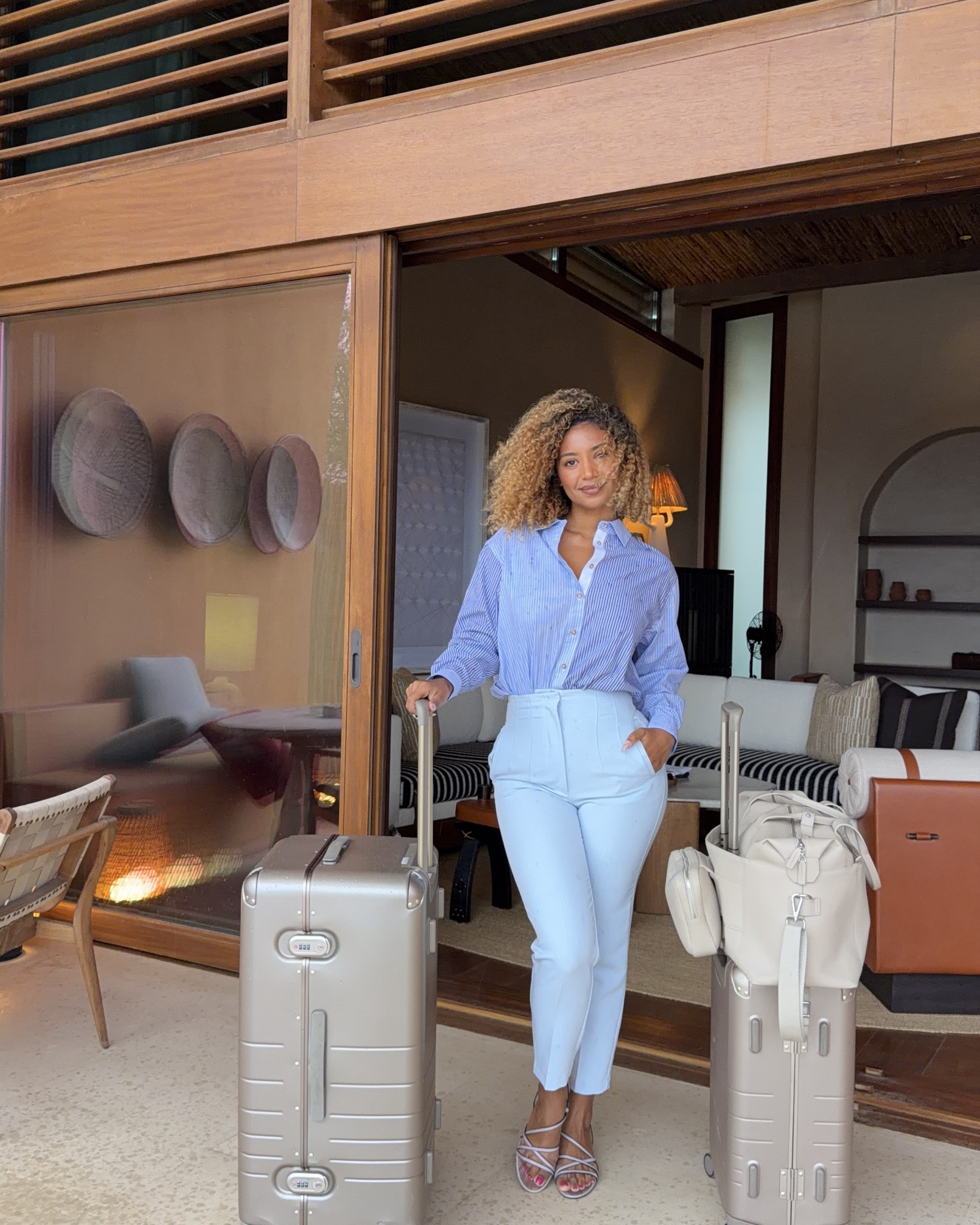 Business Class Travel day outfit featuring my favourite luggage set 🥂💕🙌🏽✨

#LTKgrwm #LTKootd #LTKTravel