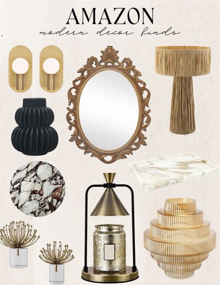 Amazon modern home decor finds! Home accents, mirror, candles, candle holders and stunning marble accent pieces! 

#ltkhome
#bedroom

#LTKhome #LTKsalealert