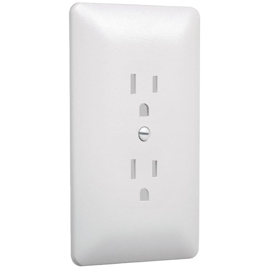 Taymac 2000W Masque 2000 1-Gang Decorator Style Wallplate, Paintable Duplex Outlet Cover, White (... | Amazon (US)