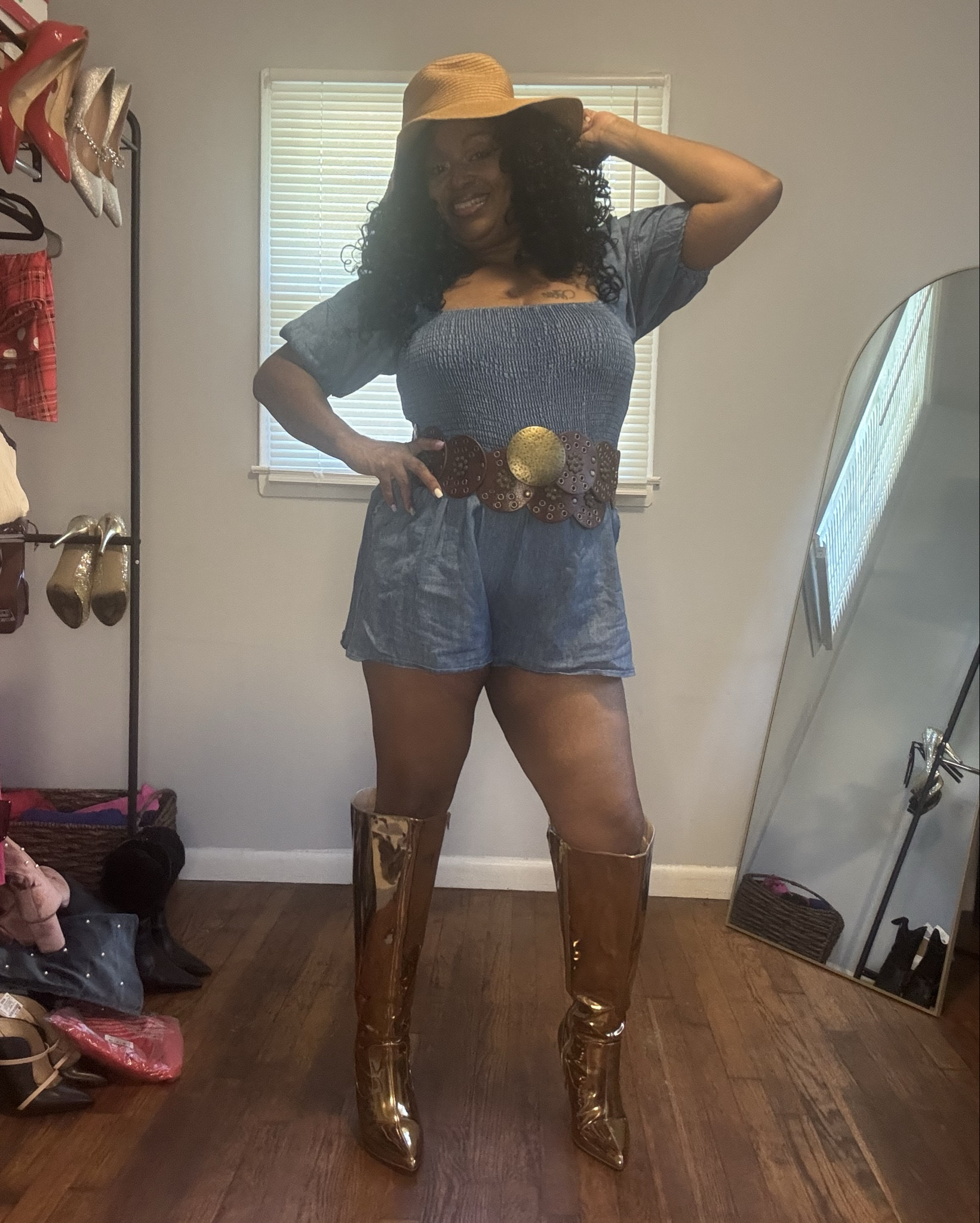 How Accessories Elevated My Denim Romper Look

#LTKootd #LTKOver40