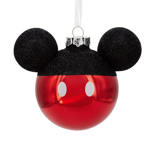 Hallmark Disney Mickey Mouse Icon Head Blown Glass Christmas Ornament | Amazon (US)