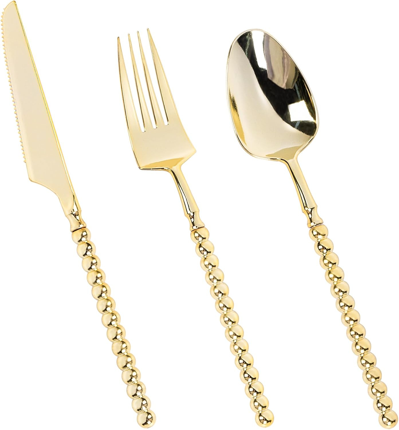 150PCS Gold Plastic Silverware, Heavy Duty Disposable Utensils Set | Amazon (US)
