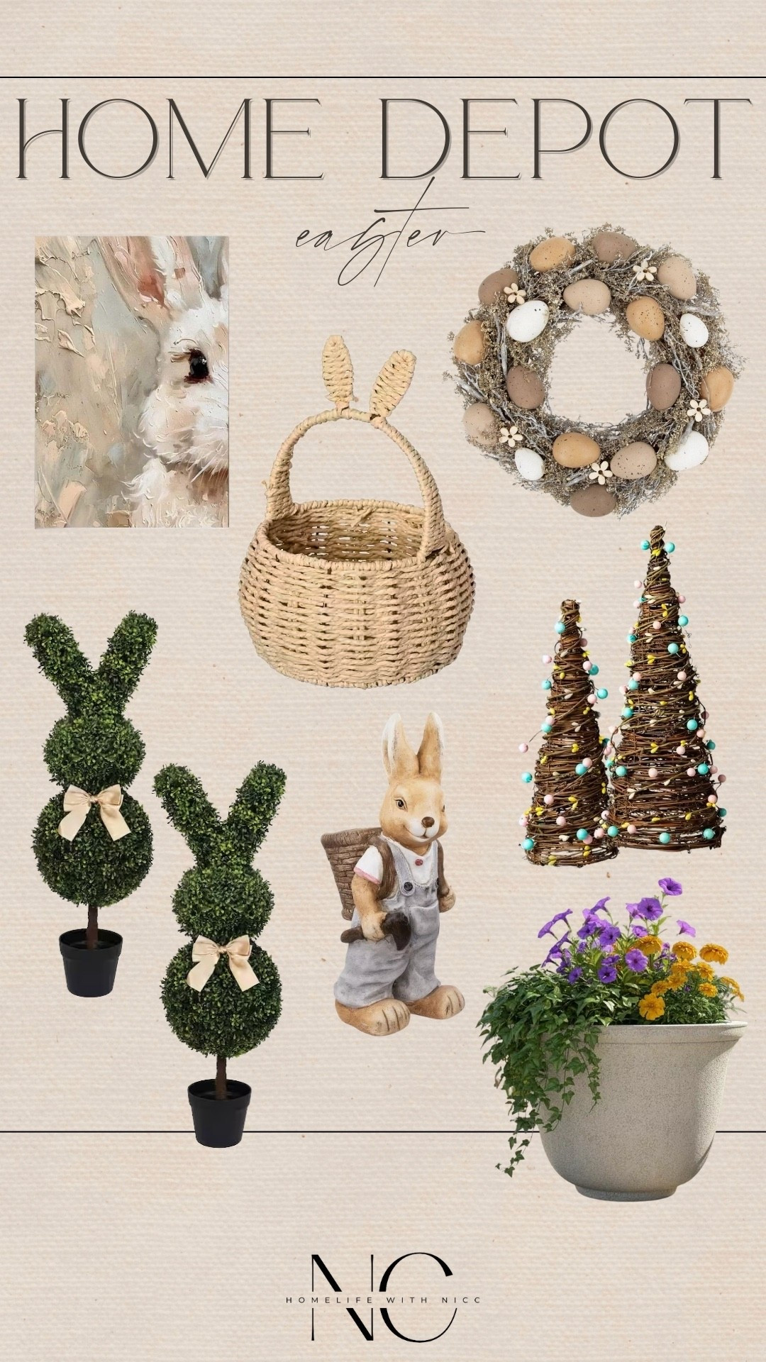 The cutest Home Depot Spring and Easter decor! These gorgeous outdoor decor items are for perfect to add to your home this season! A touch of whimsy but still neutral enough so match any aesthetic 

#LTKSeasonal #LTKSpringSale #LTKHome