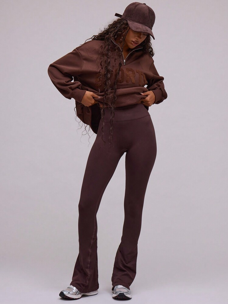 Musera Sport High Waist Flared Active-Wear Yoga Pant Trousers Leggings, Padel, Tennis, Pickleball... | SHEIN