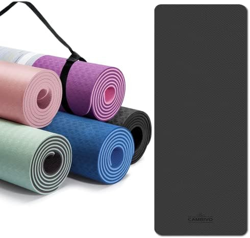 CAMBIVO Extra Thick Yoga Mat for Women Men Kids, Professional TPE Yoga Mats, Workout Mat with Car... | Amazon (US)