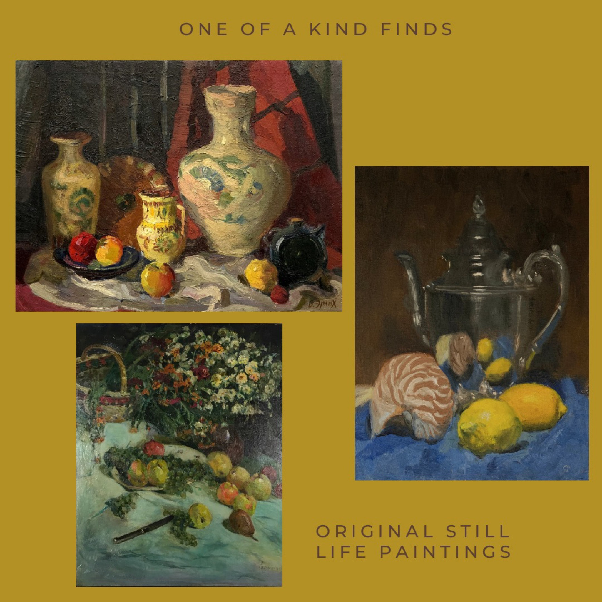 Vintage still life paintings captivate with their breathtaking beauty and richness of color, inviting viewers into a world of exquisite details and artistic expression.

Still life original art lemons vases fruit tea pot jewel tones oil painting 

#LTKhome