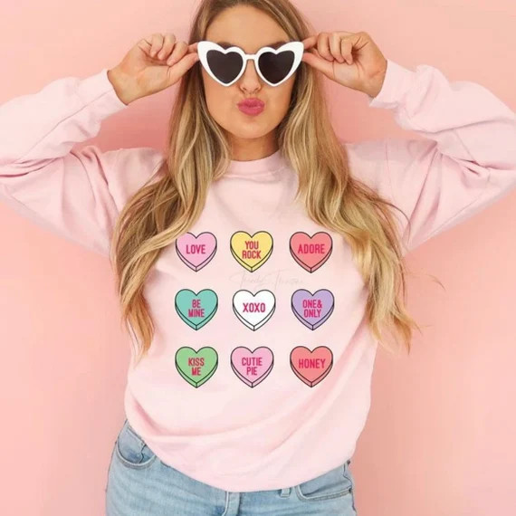 Conversation Hearts Unisex Valentines Sweatshirt Valentines | Etsy | Etsy (US)