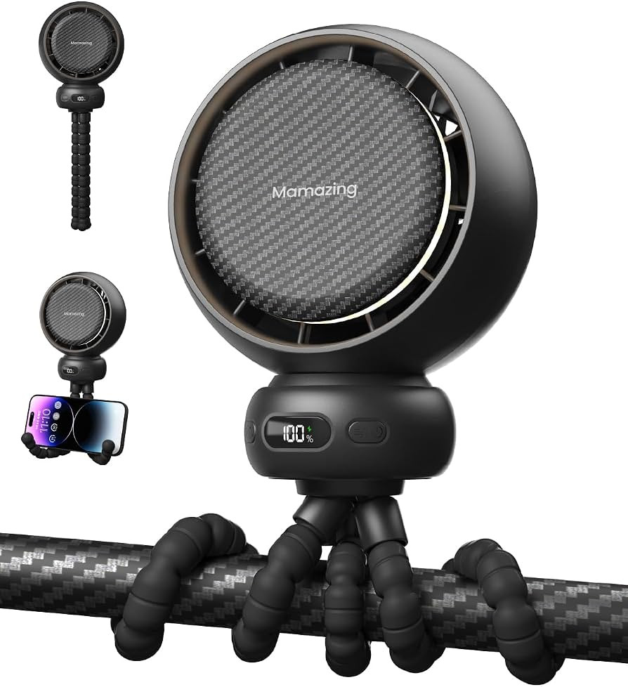 MAMAZING Portable Stroller Fan, 5 Speeds with Natural Wind & 70\u00b0 Auto Oscillation, 5000mAh U... | Amazon (US)