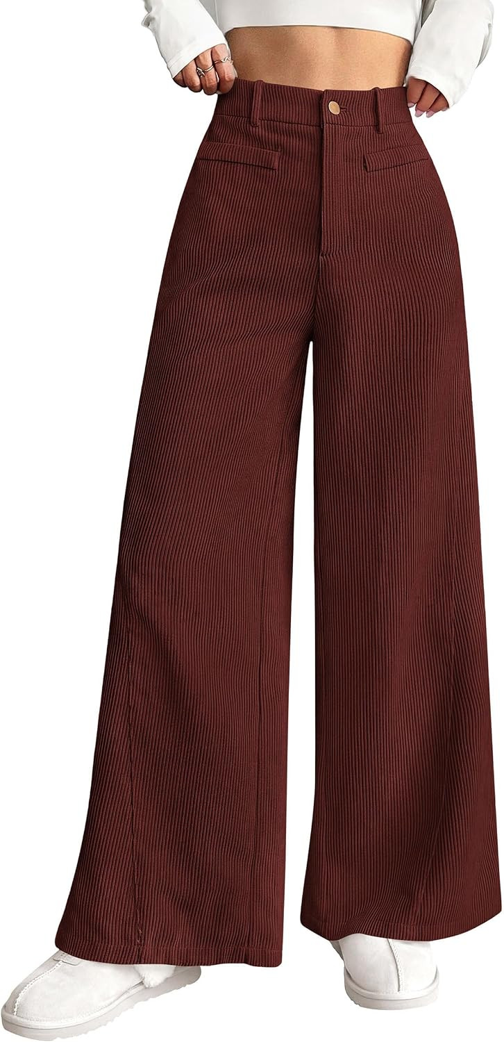PRETTYGARDEN Women's High Waisted Corduroy Pants Casual | Amazon (US)