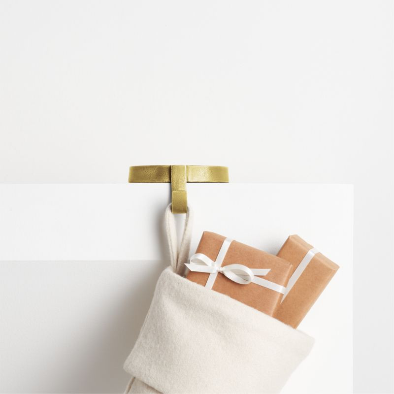 Round Brass Metal Christmas Stocking Holder + Reviews | Crate & Barrel | Crate & Barrel