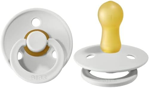 BIBS Pacifiers | Natural Rubber Baby Pacifier | Set of 2 BPA-Free Soothers | Made in Denmark | Haze  | Amazon (CA)