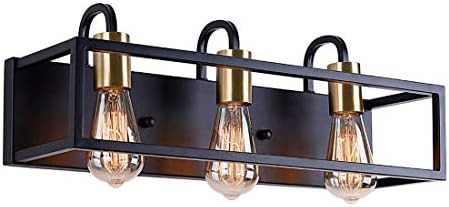 Bathroom Light Fixtures,3-Light Vanity Light,Black Rustic Industrial Style,Antique Bronze Finish,Vin | Amazon (US)