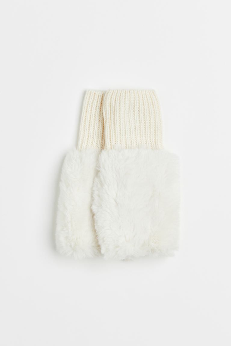 Fingerless mittens - White/cream - Ladies | H&M US | H&M (US + CA)