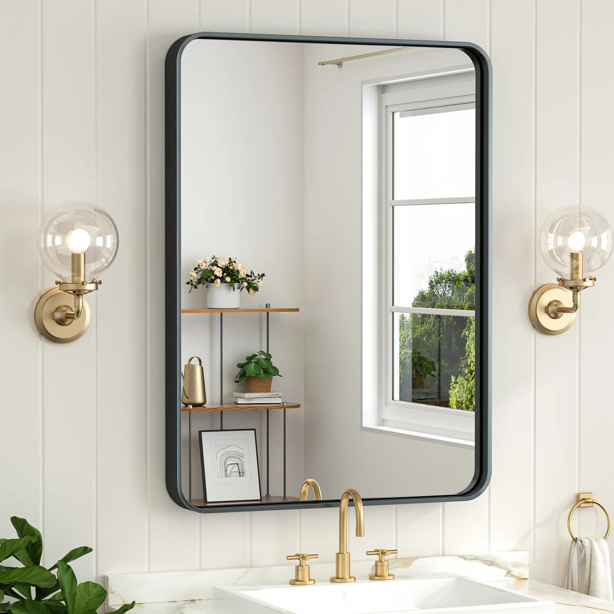 Leaderville 1.2" Thick Aluminum Framed Bathroom Mirror, Decorative Mirror Wall Mirror with Temper... | Wayfair North America