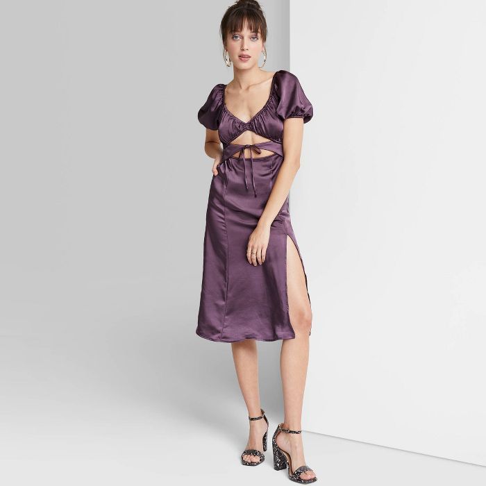 Women's Puff Short Sleeve Cut Out Dress - Wild Fable™ | Target