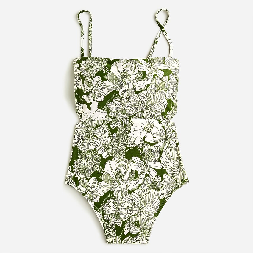 Cutout tie-back one-piece in Liberty® Linear fabric | J. Crew US