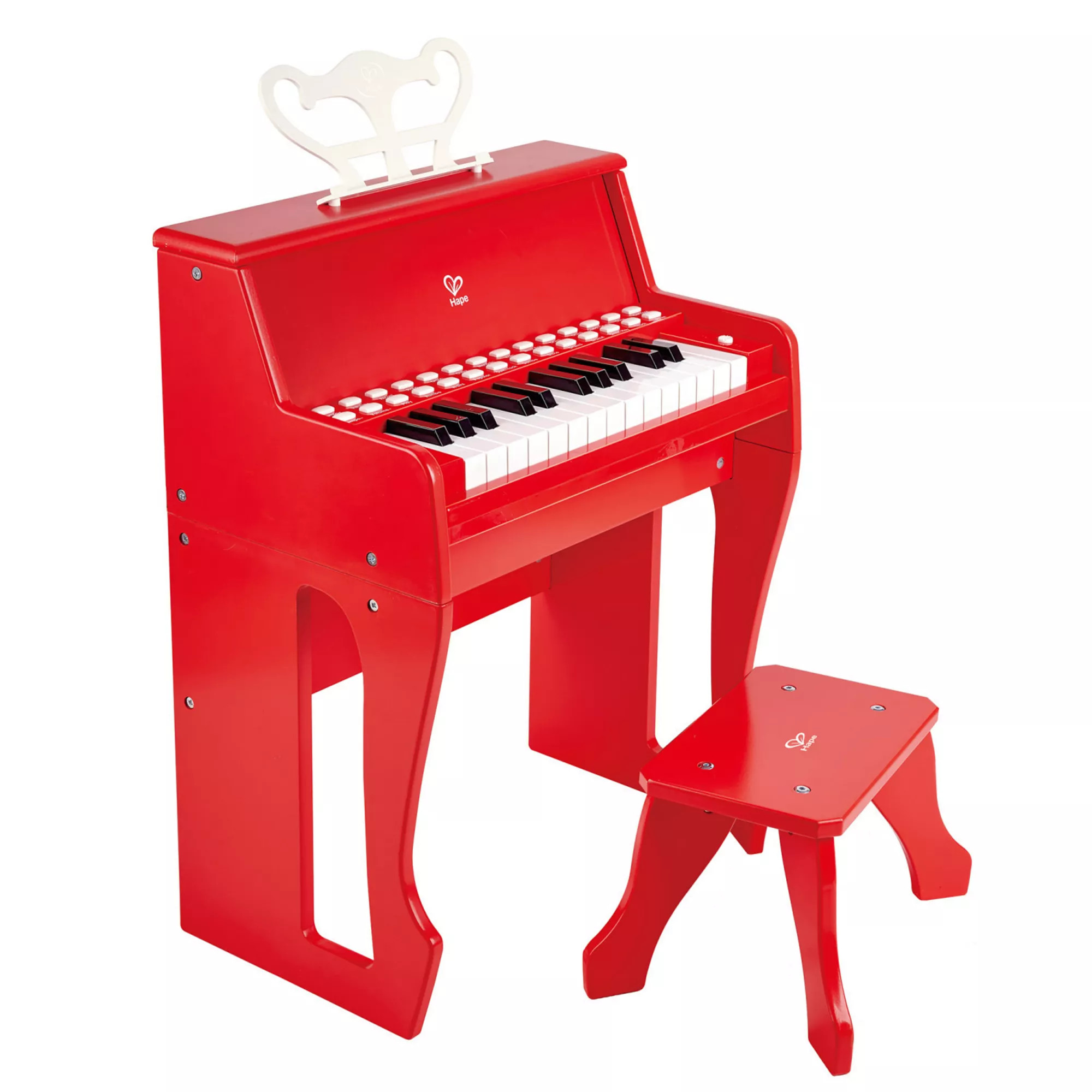 Hape: Learn With Lights Piano & Stool Wooden Electric Musical Toy | Kohl's
