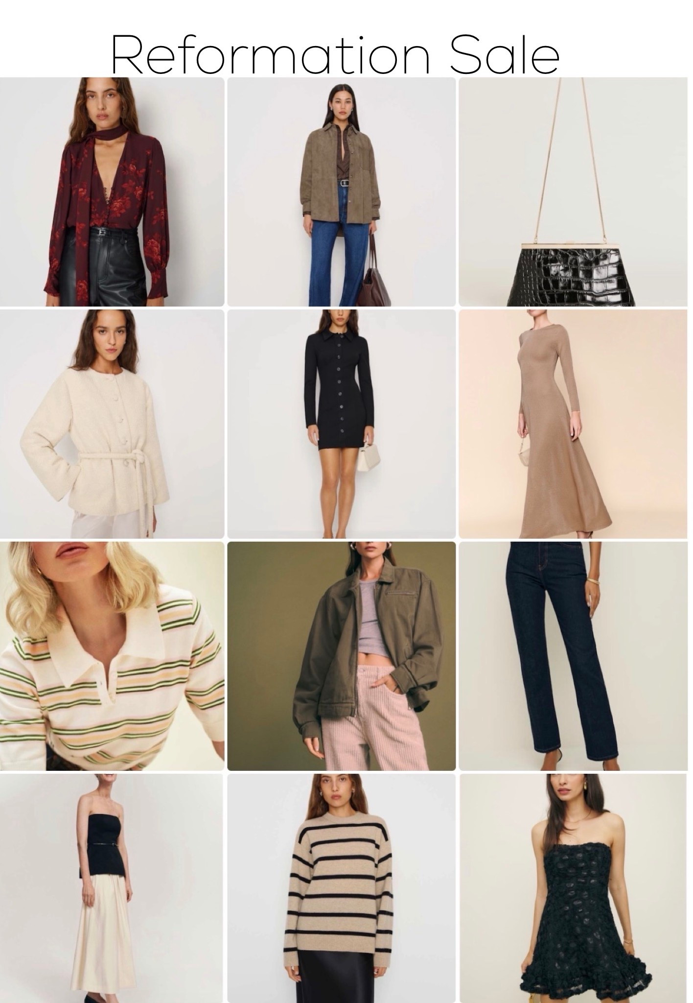 Reformation sale favorites. 50% off


#LTKSeasonal #LTKSaleAlert