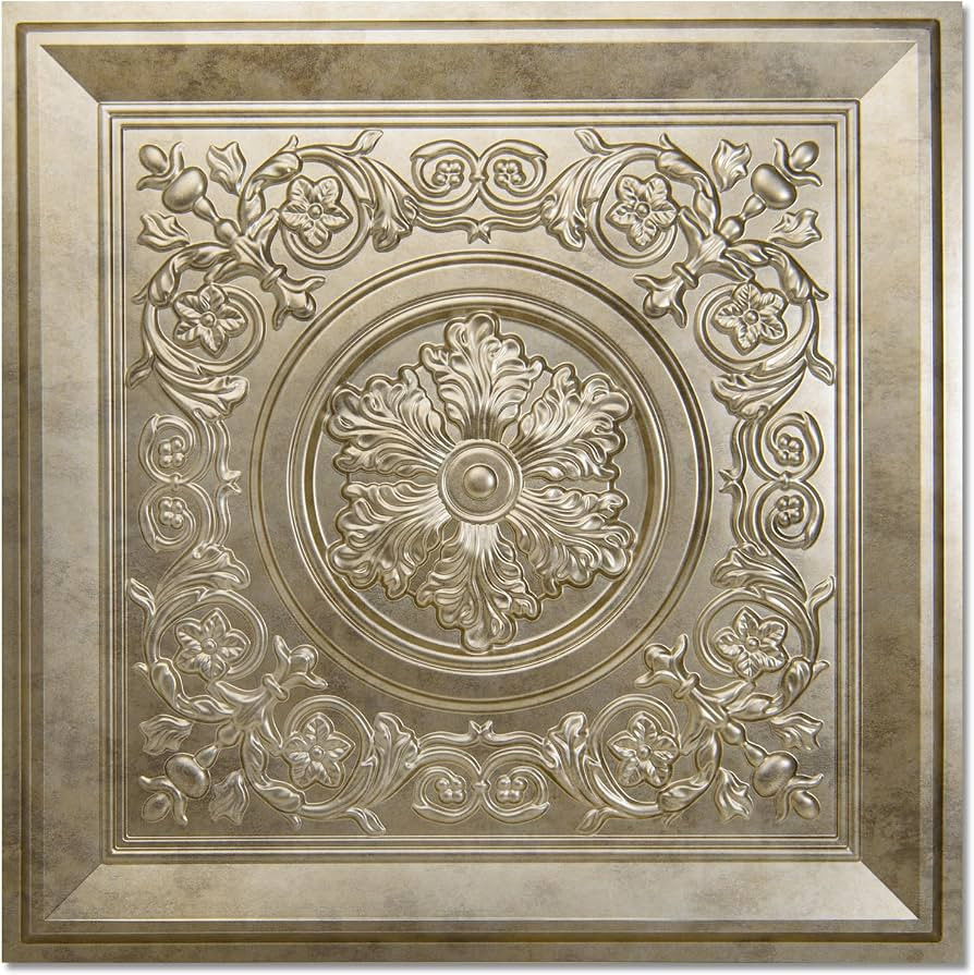 WOWSTAR 12-Pack 24"x24" Drop Ceiling Tiles, Vintage Style Waterproof Glue up Ceiling Panels Decor... | Amazon (US)